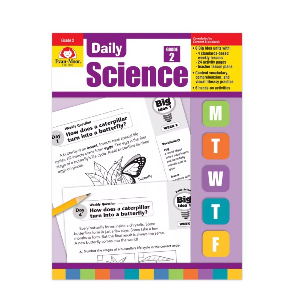 $7 SCIENCE WORKBOOK SECOND GRADE. NEW. $7 IF BUNDLED EVAN-MOOR